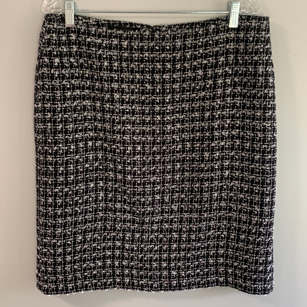 Talbots Tweed Pencil Skirt in Black & White Tweed